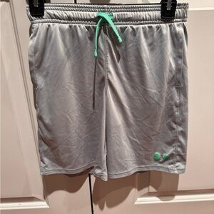 Under Armour Men’s Light Gray Athletic Shorts with Mint Drawstring